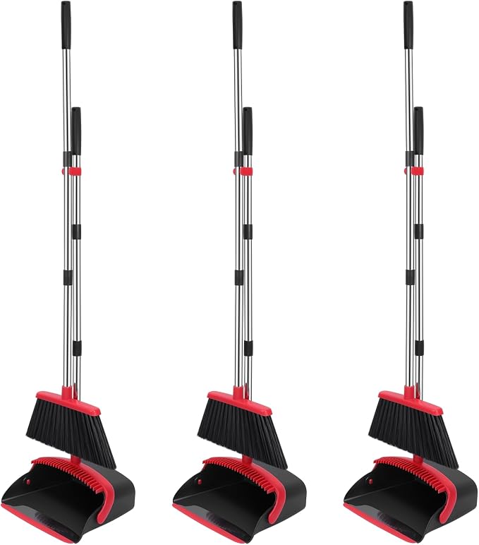 NACENA Broom and Dustpan Set, 52-in Long Adjustable Handle Broom Dustpan Combo by nacena