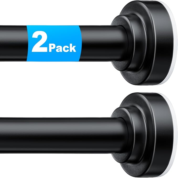 TEECK 2 Pack Shower Curtain Rod, 32-43 inch Adjustable Spring Tension Curtain by HOME