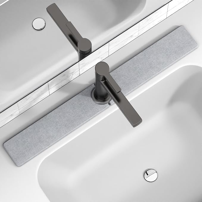 Premium Stone Faucet Mat for Kitchen Sink, Sink Splash Guard Tray for Prevents by Unknown