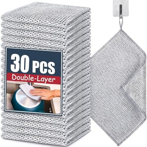 Navona 30 Pcs New Upgrade Steel Wire Dishcloth, Double-Layer Steel Wire by Welcometobuy%EF%BC%81