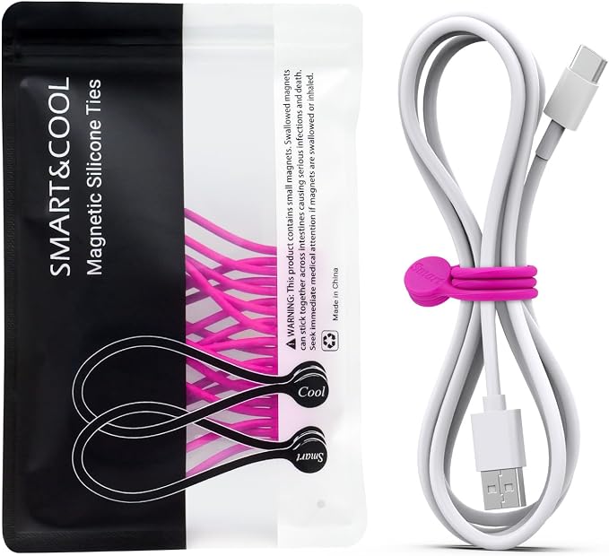 SMART&COOL Reusable Silicone Magnetic Cable Ties, Holding Stuff, Book Markers by SMARTCOOL