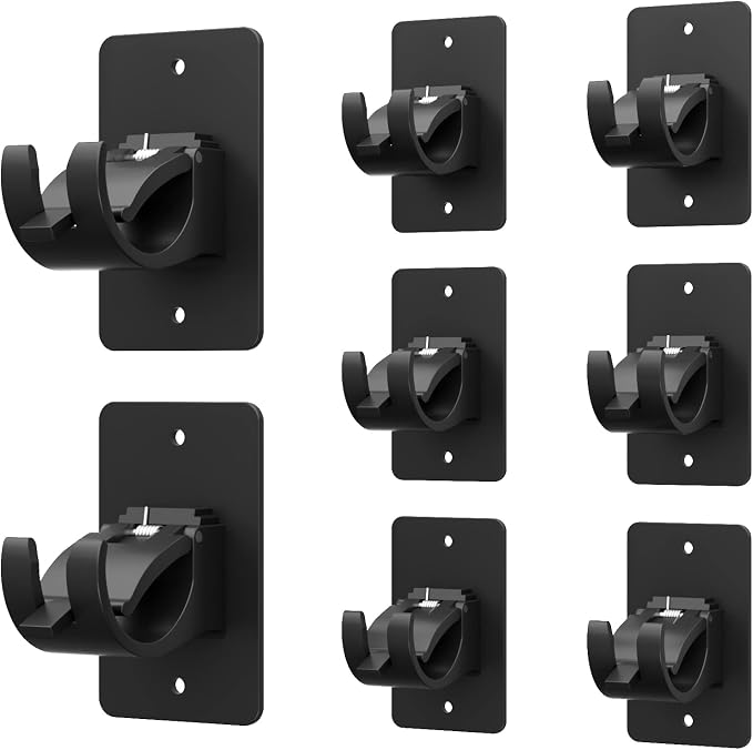 8 Pieces Self Adhesive Curtain Rod Bracket, Universal Plastic Curtain Rod by Wabboreq