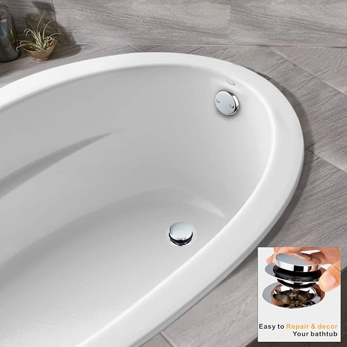 Universal Tip Toe Bath Drain Stopper and Cover, Bathtub Drain Stopper, Replaces - Image 3