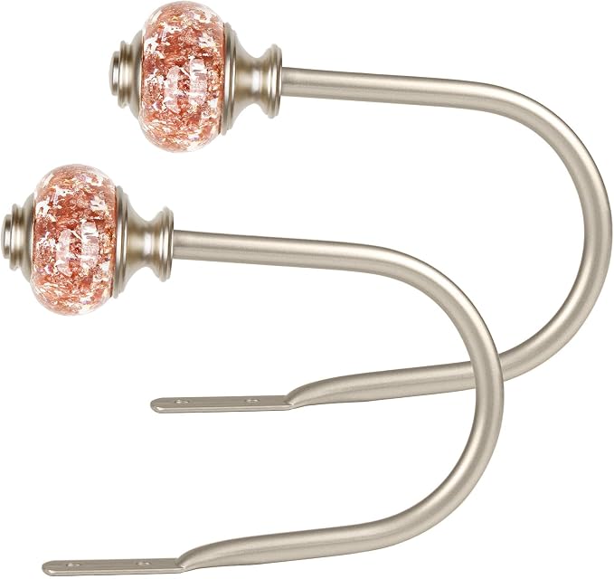 USFOOK Rose Gold Curtain Holdbacks, Decorative Drapery Tiebacks, 1 Pair | by USFOOK