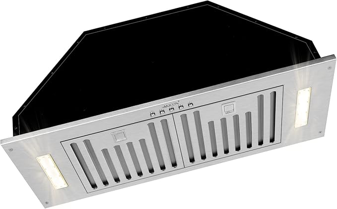 Akicon Range Hood Insert/Built-in 30 inch, Ultra Quiet Powerful Vent Hood with LED Lights, 3 Speeds 600 CFM, Stainless Steel
