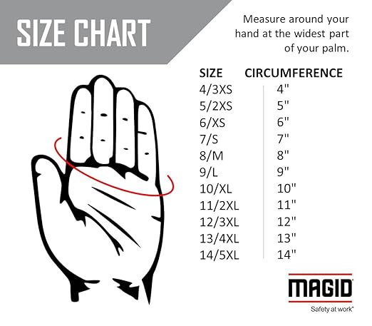 MAGID D-ROC ANSI A2 Heat-Resistant Work Gloves with Sandy Nitrile Coating, 24 Pairs, Size 11/2XL, GPD249