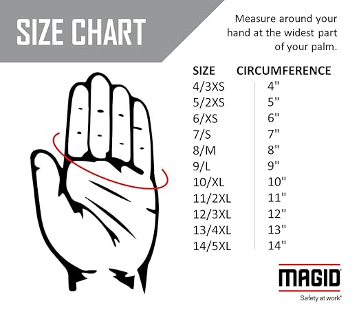MAGID D-ROC ANSI A2 Heat-Resistant Work Gloves with Sandy Nitrile Coating, 144 Pairs, Size 12/3XL, GPD249