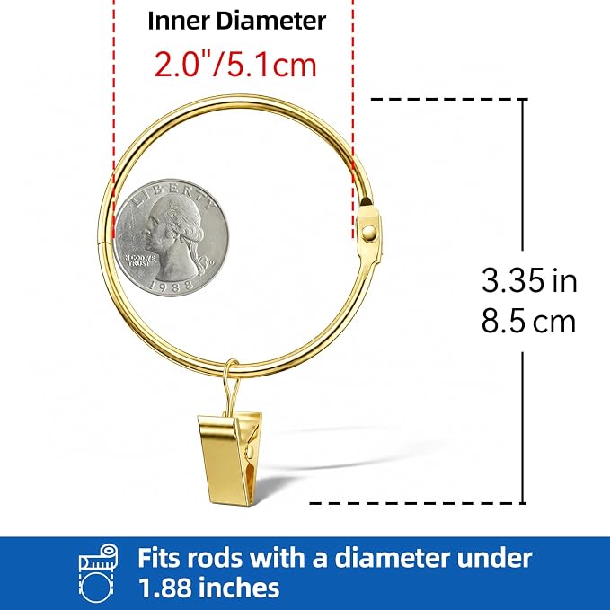 24 Pack 2 Inches Openable Curtain Rings - Image 7