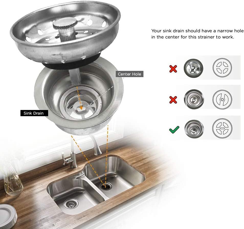 Highcraft FAUC97333-2 Kitchen Sink Basket Strainer Replacement - Image 5