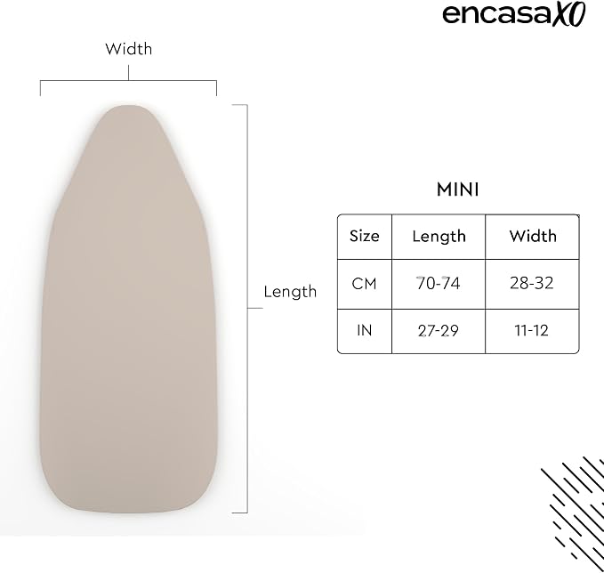 Encasa XO Ironing Board Cover and Pad, Mini 28"x12" - Image 2