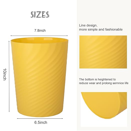 UUJOLY Plastic Small Bathroom Trash Can Wastebasket Garbage Can, Laundry Room - Image 3