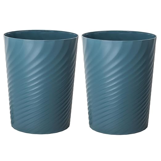 Plastic Small Bathroom Trash Can Wastebasket Garbage, Bluish Green, 2 Pack | by UUJOLY