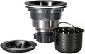 Kitchen Sink Drain 3-1/2 Inch Black Sink Drain Assembly Kit, Removable Deep by KONE