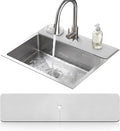 LOPNUR Cuttable Faucet Mat for Kitchen Sink, Long 24x5.5 Inch, Light Grey | by LOPNUR
