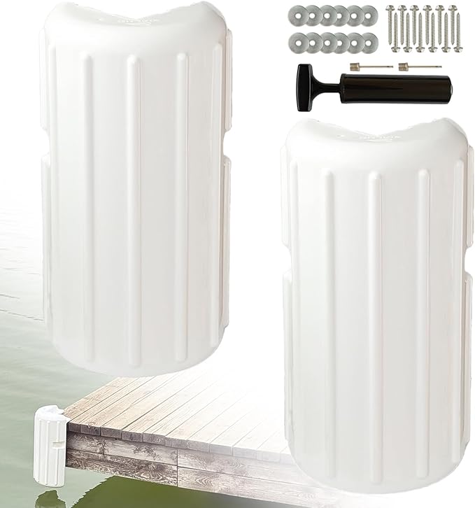 XIALUO Dock Corner Bumper Fender Inflatable Dock Protection White/Black 8"x16" Protect Docks and Ships from Damage Caused collisions