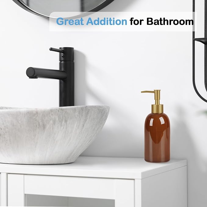 Natheeph 14OZ Ceramic Soap Dispenser Can Fill Liquid - Image 5