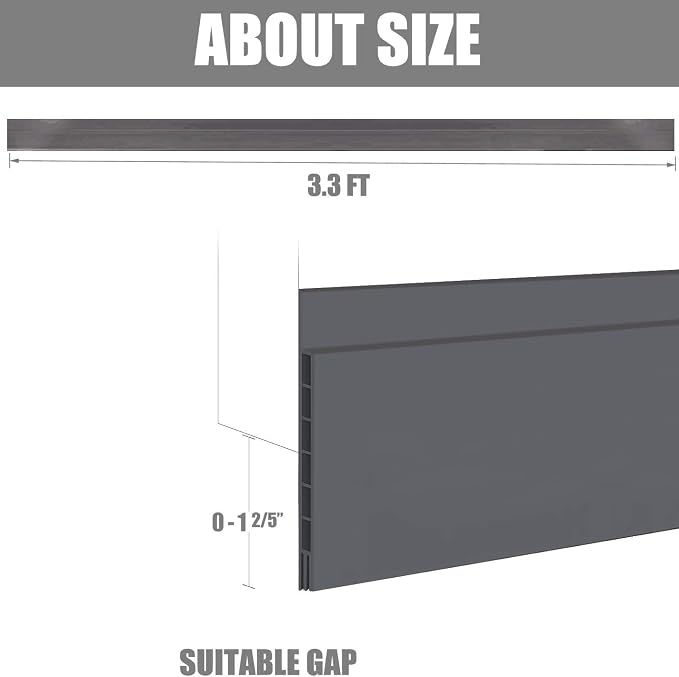 Upgraded Door Draft Stopper for Large Gap, Widened Door Sweep Seal Gap Up to - Image 2