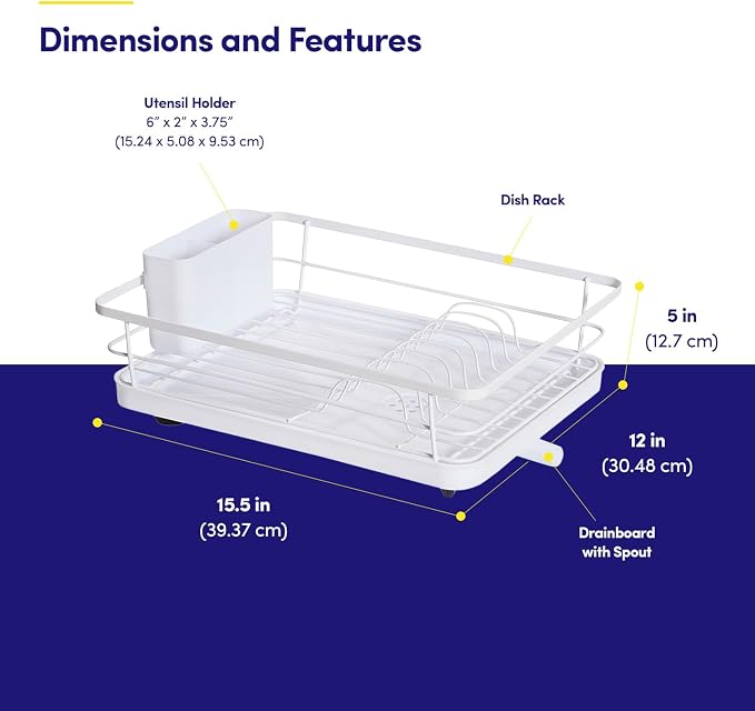 Dish Drying Rack 3 Piece Dish Drainer - Image 2