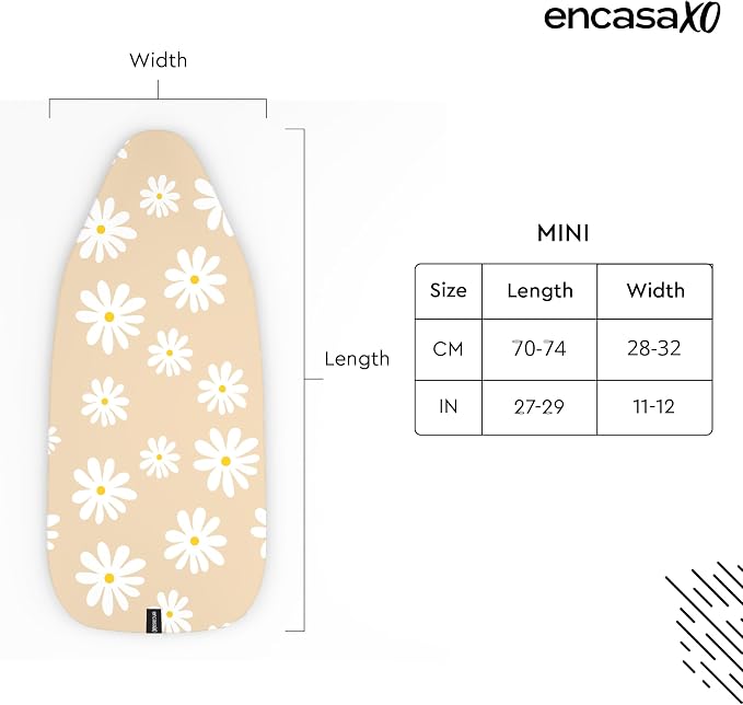 Encasa XO Ironing Board Cover and Pad, Thick Felt 28"x12" - Image 2
