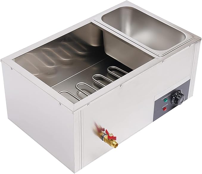 Steam Table Food Warmer Bain Marie Buffet Warmer, 850W 3-Pan Catering Buffet Warmers, 22Qt Electric Commercial Food Warmer with Lids, 86℉-185℉ Temp Control for Parties, Hotels, Restaurants