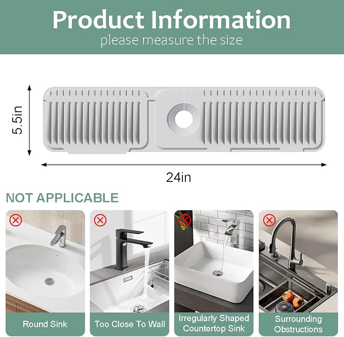 24 Inch Upgraded Draining Mat Folding faucet Mat - Image 2