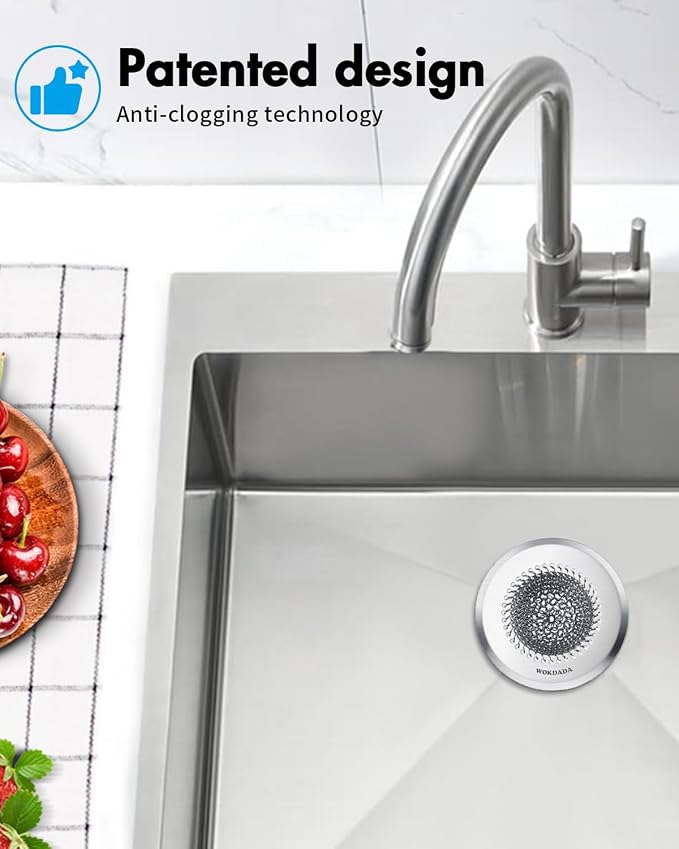 Kitchen Sink Drain Strainer, Patented Reversible Chain Mesh Basket Anti-Clog - Image 7