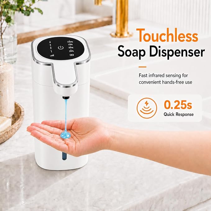 Automatic Liquid Soap Dispenser Touchless, USB Rechargeable | 14.2 oz Hand Soap - Image 2