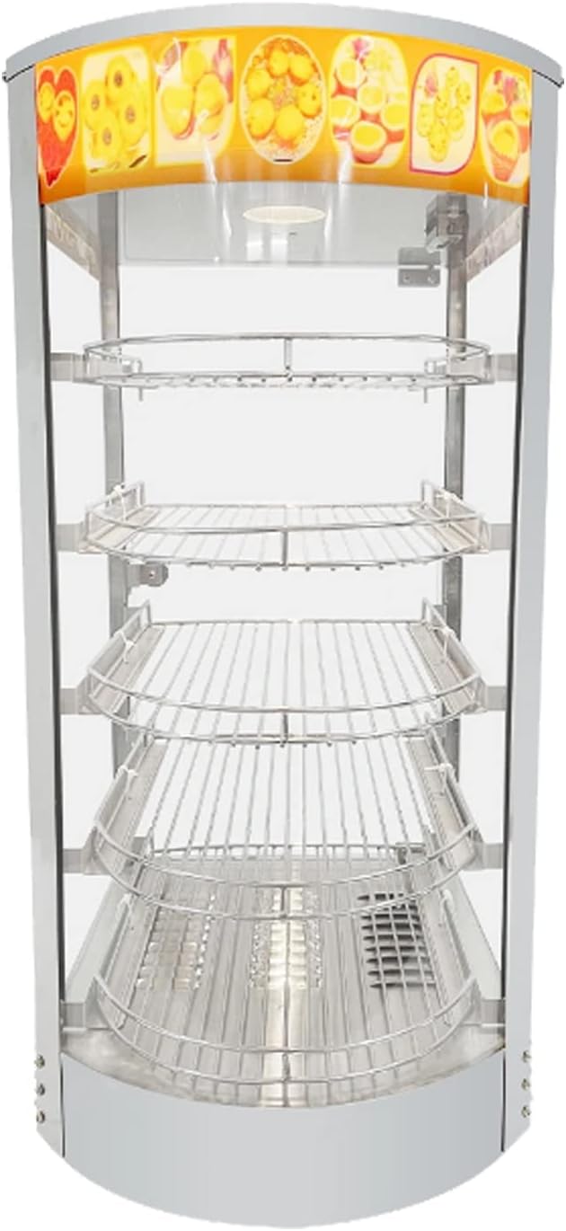 Countertop 14" Food Warmer Display Case 5 Shelf Hot Warming Showcase with Back Sliding Door,Silver (5 Tiers)