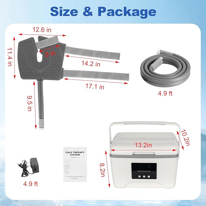 Ice Machine for Knee After Surgery, 9 Quarts Cold Therapy Machine with Digital Panel, Timer Looped Cryotherapy for Knee Replacement, Post-Surgery Swelling Relief, Sprains Recovery