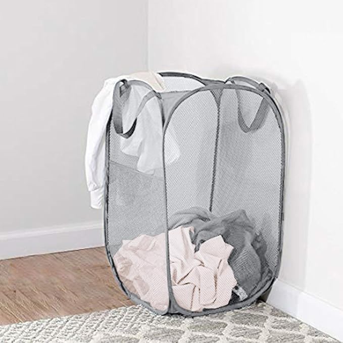 2 Pack Pop Up Laundry Hampers, Collapsible Mesh Laundry Basket, Foldable - Image 5