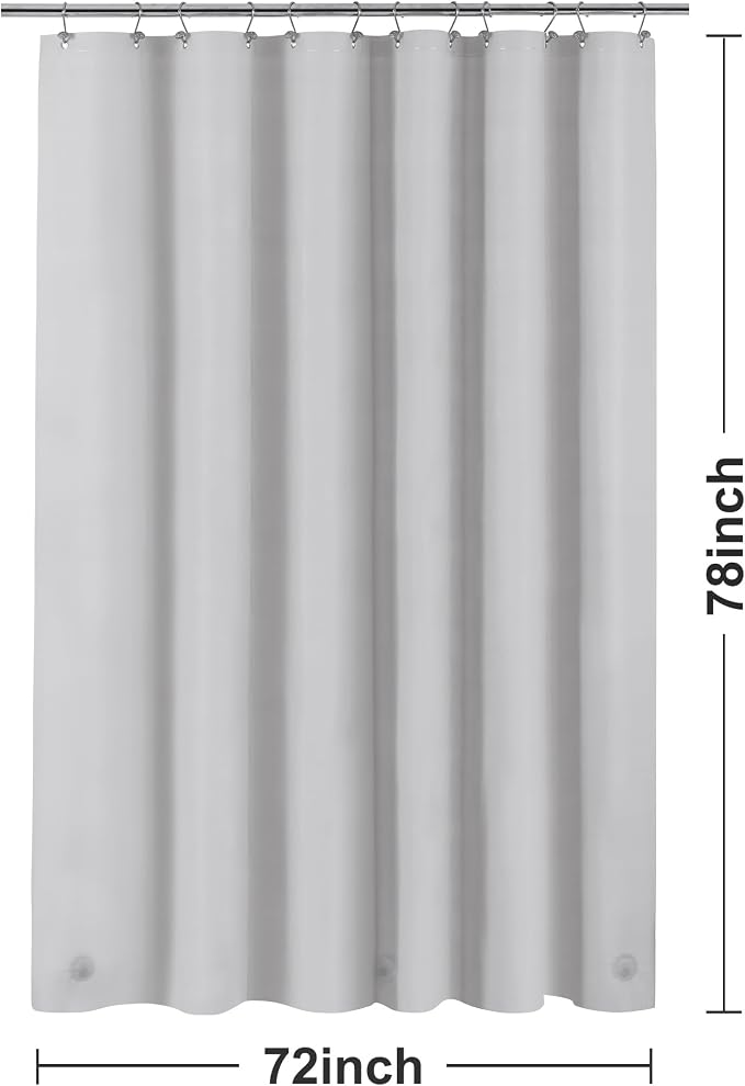 Barossa Design Gray Silver Long Shower Curtain Liner 72x78 - Image 6
