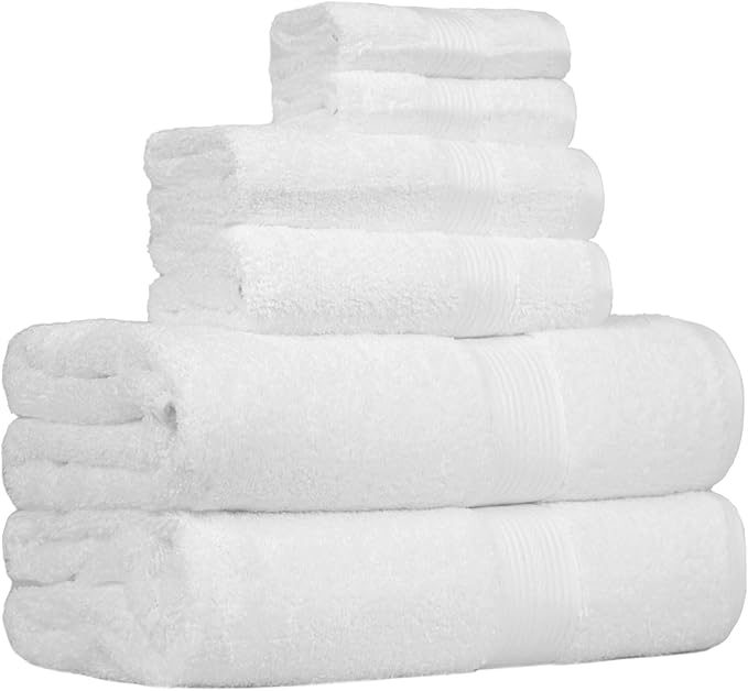 Amazon Basics 6-Piece Oversized Highly Absorbent Fade-Resistant Towel Set by AmazonBasics