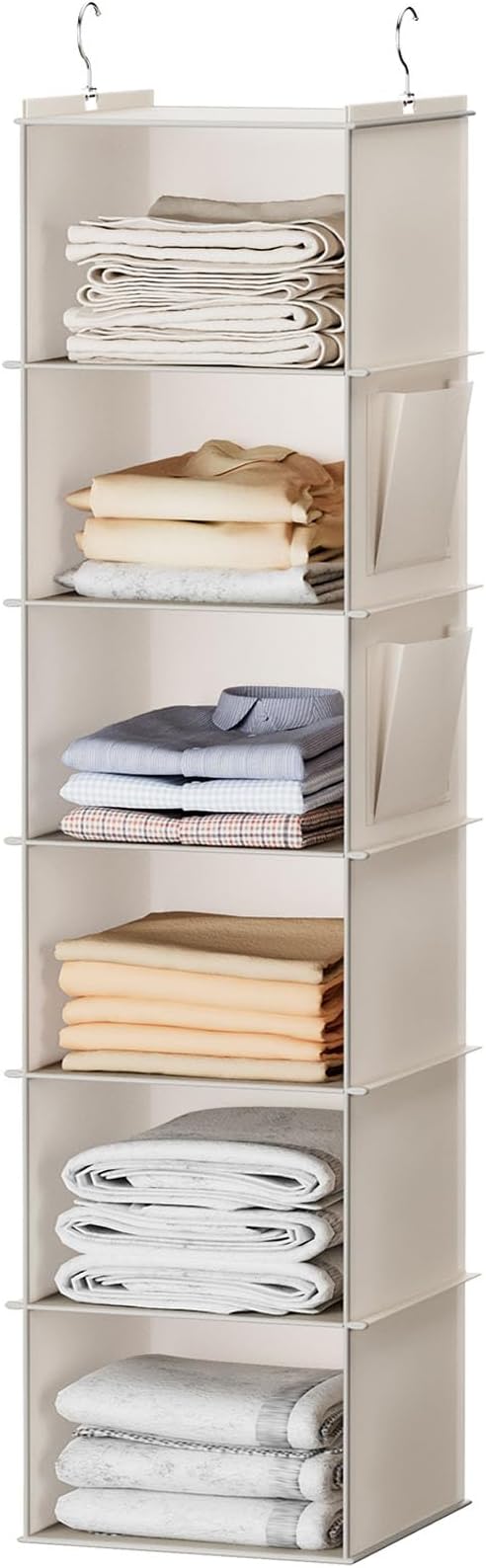 YOUDENOVA Hanging Closet Organizer and Storage, 2 Side Pockets, Clothes by YOUDENOVA