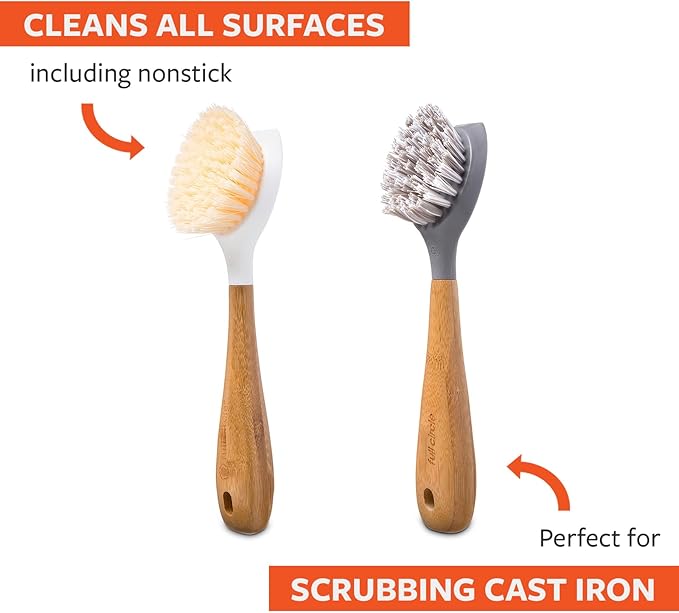 Full Circle Double Dish Brush Set, Durable Scrub Brushes - Image 2