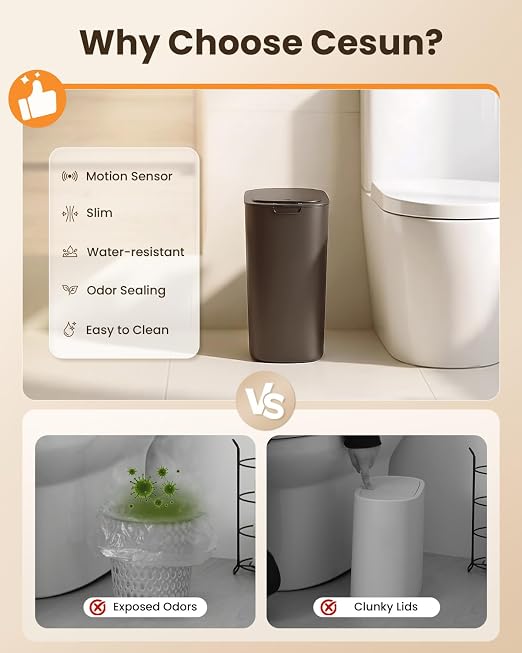 Cesun 5 Gallon Automatic Bathroom Trash Can - Image 7
