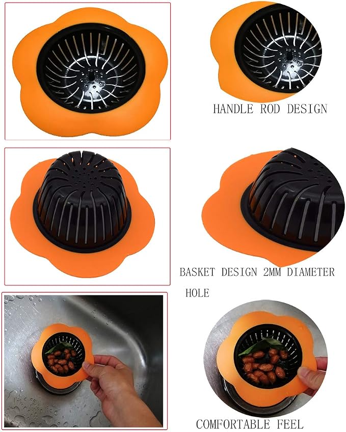 4 Pack 4.5" Wide Rim Kitchen Sink Strainer Drain Filter - Image 4