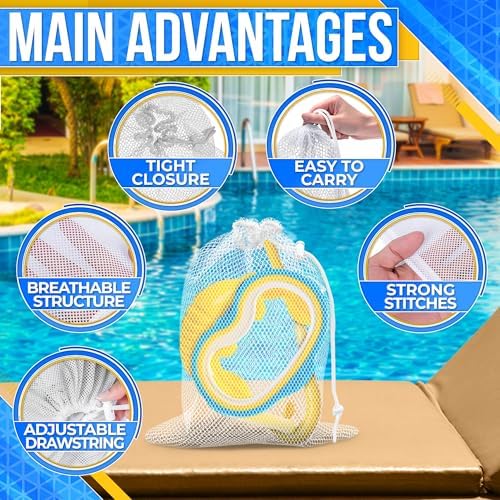 5 Pcs Small Mesh Bags with Tight Closure, 11.8 x 7.48" - Image 4