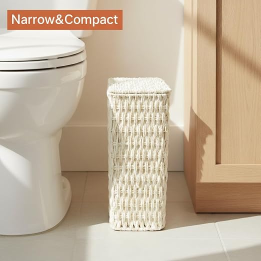Coeusy 3 Gallon Paper Rope Bathroom Trash Can, Small Wicker Trash Cans - Image 4