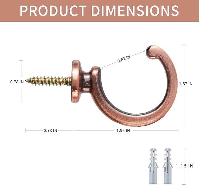 DeSS 4 Pack Curtain Holdbacks Curtain Tiebacks Hooks Wall Mounted Curtain Hooks - Image 2