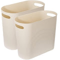 Small Bathroom Trash Can, 3.5 Gallon Slim Garbage Can, 2 Pack Cream | Plastic by rejomiik