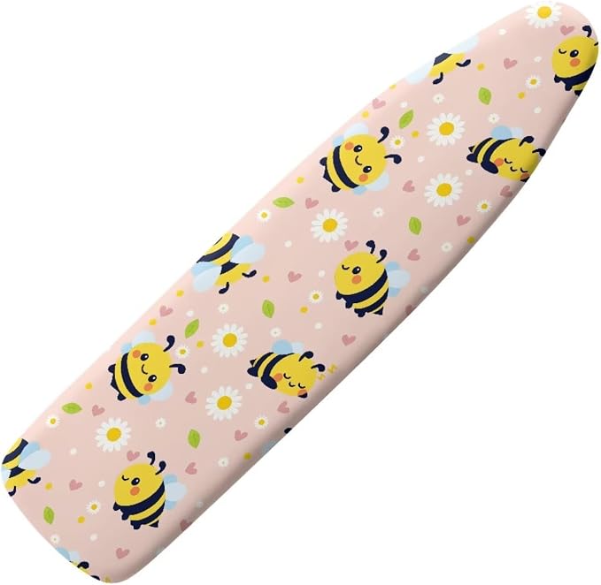 Bee Daisy Print Ironing Board Cover 15x49 Ironing Board Cover, Resist Scorching by PJHEQOXE