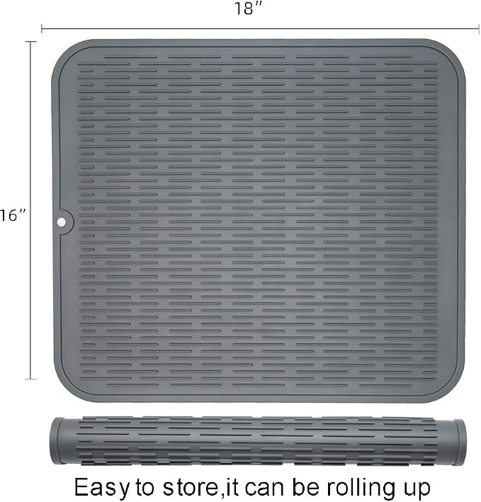 ZLR 2 Pcs Heavy-Duty Silicone Dish Drying Mat - Image 2