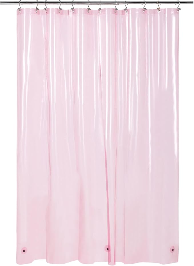 Barossa Design Clear Pink Long Shower Curtain Liner 72x78 - Image 8