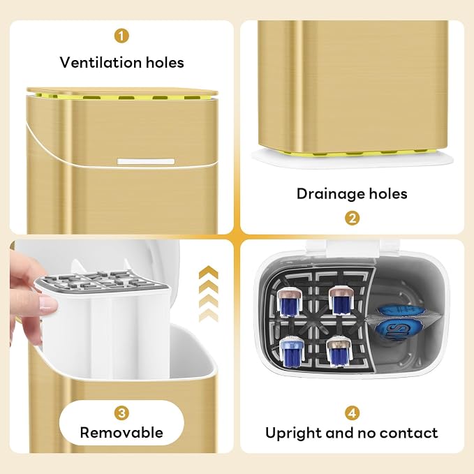 GFWARE Gold Bathroom Toothbrush Holder - Image 5