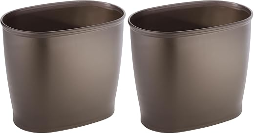 iDesign Slim Plastic Bathroom Trash Can, Small Garbage Bin by iDesign