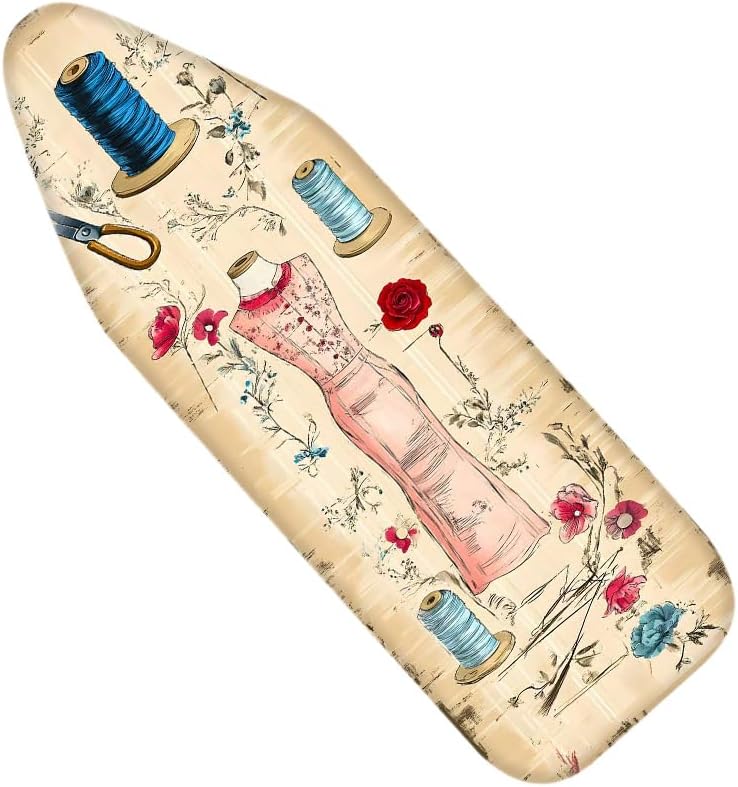 Nuxovilar Vintage Sewing Floral Ironing Board Cover Cotton 15x54 by Nuxovilar