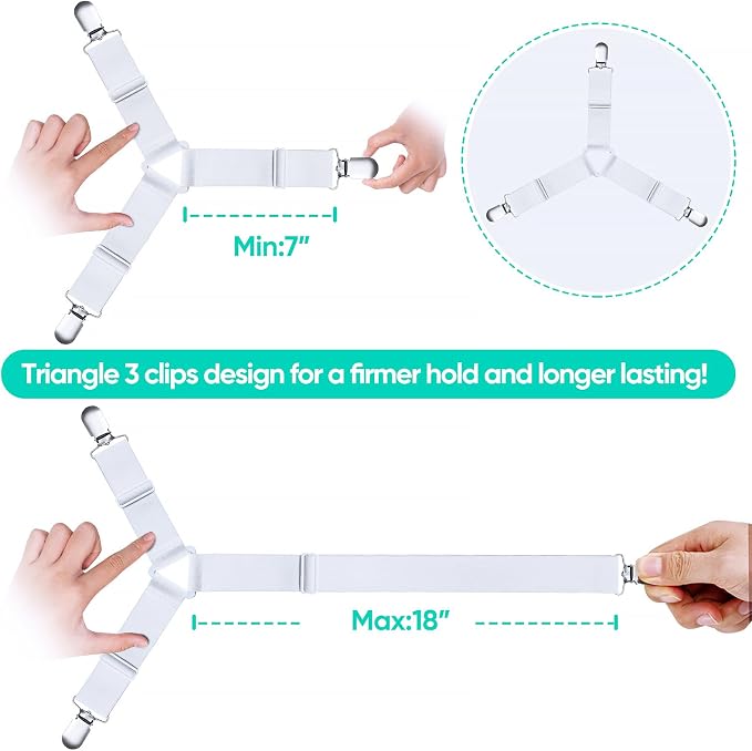 Bed Sheet Straps, Fitted Sheet Clips Sheet Straps, Say Goodbye to The Messy - Image 3