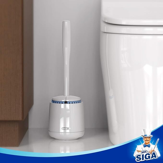 MR.SIGA Toilet Bowl Brush and Holder, Sturdy Long Handle, 1 Pack | Automatic - Image 6