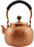 Funmaker Handmade Solid Copper Tea Pot Kettle Stovetop Teapot Thick Hammered Copper Tea Pot Kettle Stovetop Teapot Made for gasstove tops pure copper kettle (Type 1-600ml)