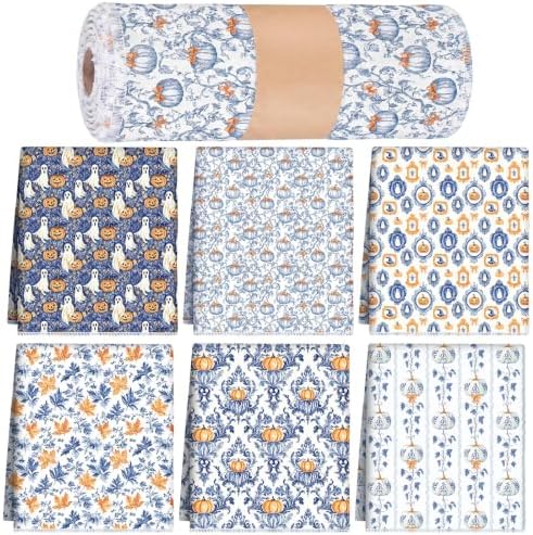 Mindsoft 36 Pcs Halloween Ghost Pumpkin Kitchen Towels Reusable 10 x 12 in by Mindsoft